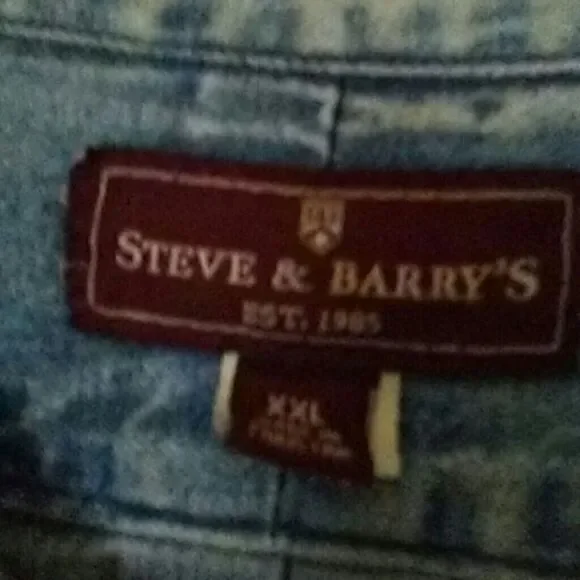  Steve & Barry's Faded Blue Jean Men Shirt Size XXL - Picture 3 of 5